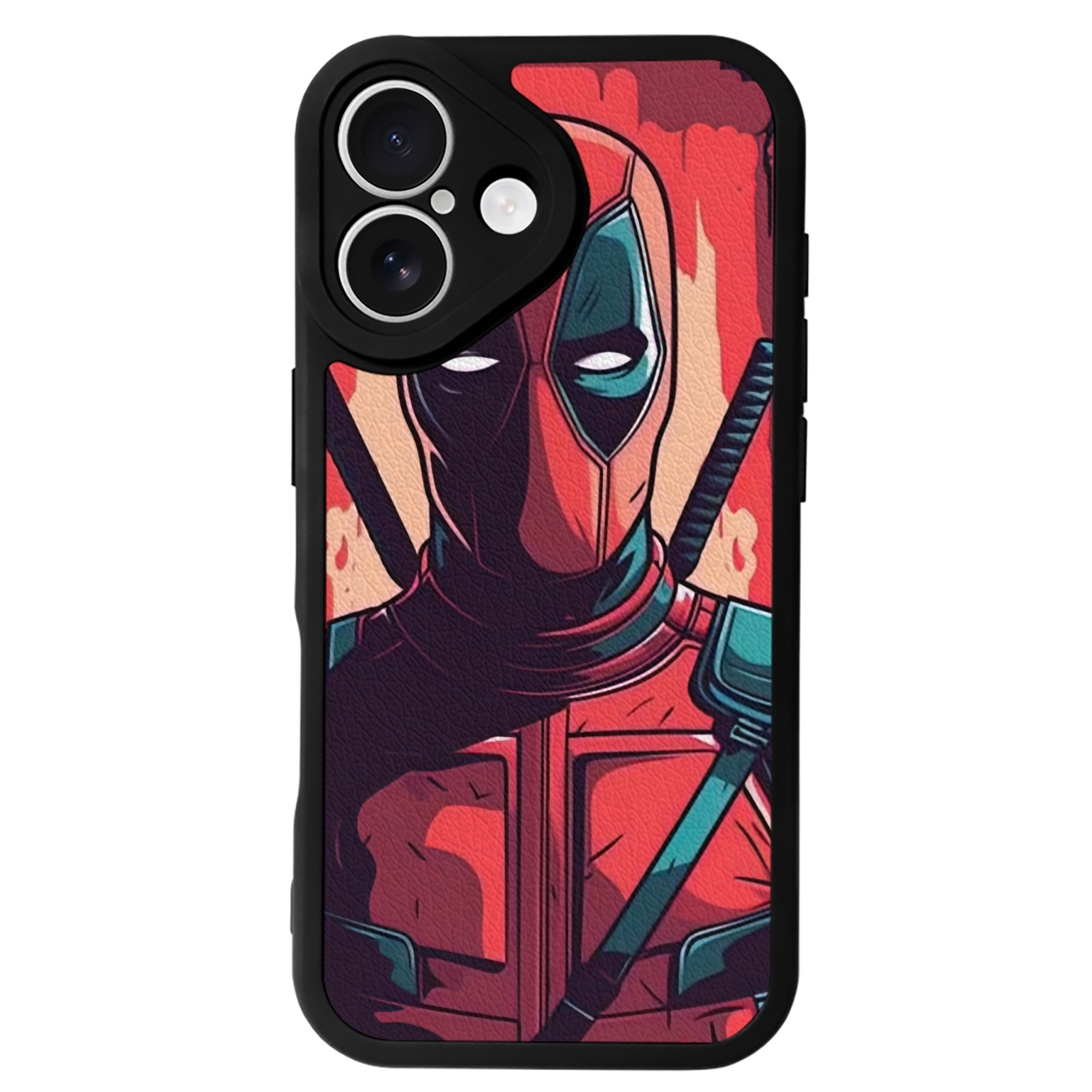 （画像用） Deadpool デッドプール 【iPhone 16シリーズ対応】シリコンスマホケース（レザー調） 材質：シリコン